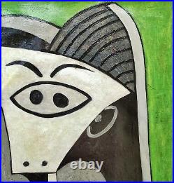 Pablo Picasso vintage oil painting hand signed Canvas xmas