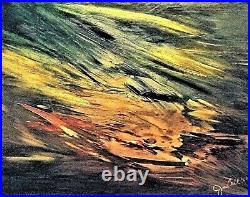 Painting,'abstract Y' Contemporary, Canvas, Oil And 24kgold Paint, Free Ship