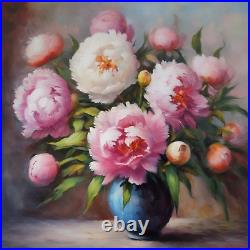 Peony custom oil Painting Peonies Flower Art Original Flower Wall Art Floral