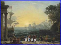 Perfect 36x24 oil painting handpainted on canvas Embarkation port@N8714
