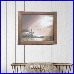 Philip Sandee Original Seascape Landscape Canvas Rustic Wood Frame Oil Painting