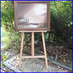 Philip Sandee Original Seascape Landscape Canvas Rustic Wood Frame Oil Painting