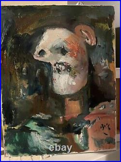 Picasso Skull Cubism SurRealism Portrait Small Oil Painting Original Signed