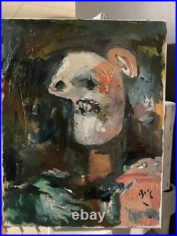 Picasso Skull Cubism SurRealism Portrait Small Oil Painting Original Signed