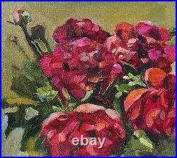 Piones Canvas Oil Painting On Canvas Original Signed Artwork Ukraine