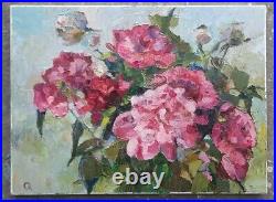 Piones Canvas Oil Painting On Canvas Original Signed Artwork Ukraine