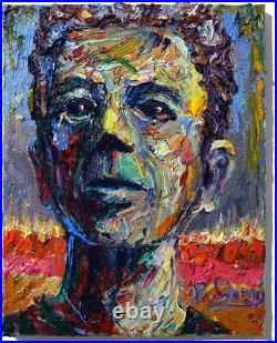 Portrait Oil? Painting? Outsider? Impressionist? Art? Signed Abstract Original Male A