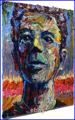 Portrait Oil? Painting? Outsider? Impressionist? Art? Signed Abstract Original Male A