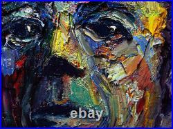 Portrait Oil? Painting? Outsider? Impressionist? Art? Signed Abstract Original Male A