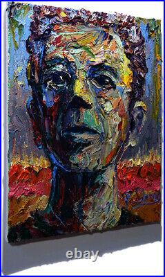 Portrait Oil? Painting? Outsider? Impressionist? Art? Signed Abstract Original Male A