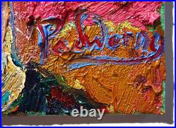 Portrait Oil? Painting? Outsider? Impressionist? Art? Signed Abstract Original Male A