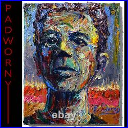 Portrait Oil? Painting? Outsider? Impressionist? Art? Signed Abstract Original Male A