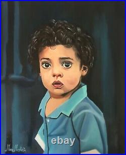Pretty original oil painting portrait awesome birthday gift & nice home decor