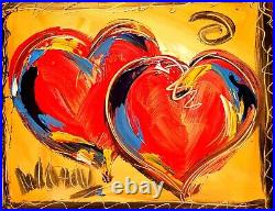 RED HEARTS Pop Art Painting Original Oil On Canvas Gallery Artist QWDE