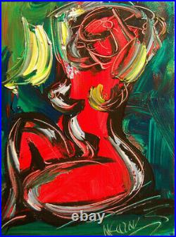 RED NUDE Abstract Pop Art Painting Original Oil On Canvas Gallery Artist