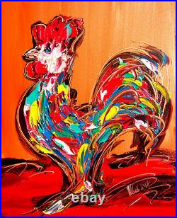 ROOSTER Abstract Pop Art Painting Original Oil On Canvas Gallery Artist