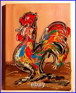 ROOSTER Mark Kazav Abstract Modern CANVAS Original Oil Painting CANADIAN wef