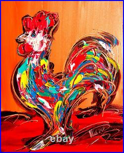 ROOSTER Pop Art Painting Original Oil On Canvas Gallery Artist G78T