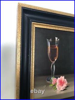 Randolph Brooks 1978 Oil On Board Still Life Photorealism Painting Frame Signed