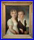 Rare-19thC-Antique-oil-painting-Portrait-Children-in-blue-eyes-French-Romantism-01-jvnm
