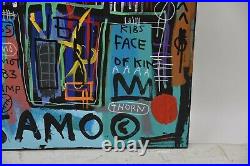 Rare Jean Michel Basquiat Original Vintage Painting King = SAMO