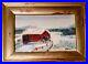 Rare-Vintage-Oil-Painting-Signed-KAMINSKI-5X7-Unframed-Bridge-Snow-Ooak-01-nwv