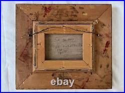 Rare antique original impression oil painting Market Scene Signed Valencia Frame