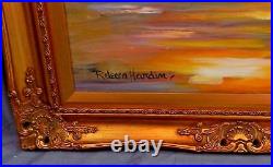 Rebecca Hardin DAY'S END ORIGINAL OIL Painting on Canvas FRAMED With COA