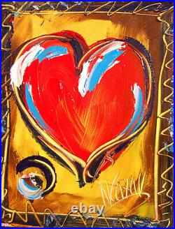 Red Heart Painting Impressionist Canvas Original Oil Canvas Wall Art Kazav