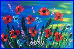 Red Poppies Canvas Fine Art Original Oil Painting Mark Kazav 4y354y
