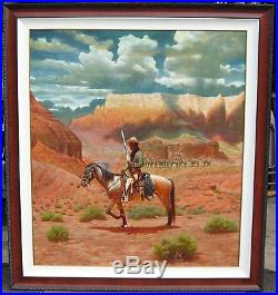 Redwing Nez Antelope Coho Scout Navajo Artist Original Oil Painting on Canvas