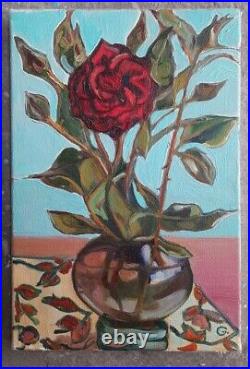 Roses Canvas Oil Painting On Canvas Original Signed Artwork Ukraine