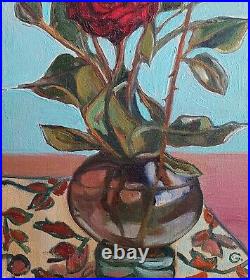 Roses Canvas Oil Painting On Canvas Original Signed Artwork Ukraine