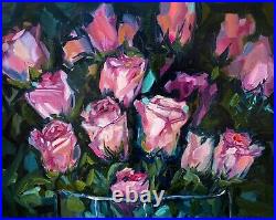 Roses oil painting on canvas ORIGINAL art Flower wall art floral artwork 16x20
