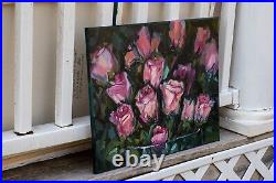 Roses oil painting on canvas ORIGINAL art Flower wall art floral artwork 16x20