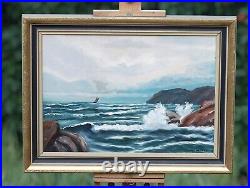 Rough sea, oil on canvas painting from Denmark