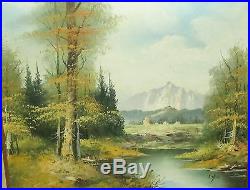 S. Hills Original River Creek Mountain Landscape Oil On Canvas Painting