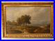 S20-Antique-Hudson-River-School-Oil-Painting-On-Canvas-Landscape-Cows-Trees-01-mh