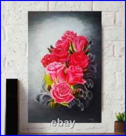 SALE ITEM ORIGINAL Oil Painting Roses Art 24 x 16 inches Canvas Impressionism