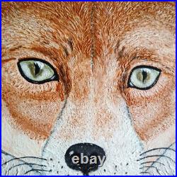 SALE ITEM Textured Original Oil Painting Fox Portrait 20 x 16 inches Canvas