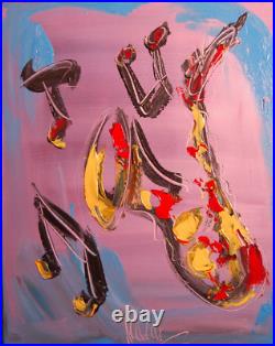 SAXOPHONE Abstract Modern CANVAS Original Oil Painting h7RETH