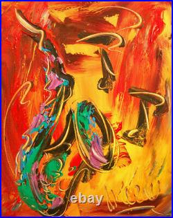 SAXOPHONE Painting Original Oil Canvas Gallery WALL DECOR NJIHRTH