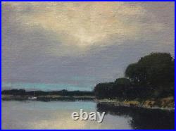 Sailboat River Impressionism Art Oil Painting Coastal Landscape Tonal Seascape
