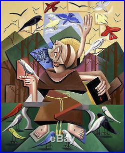 Saint Francis Of Assisi Sermon To The Birds Original Painting Anthony R Falbo