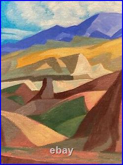 Santa Fe Southwest Cubist Landscape Art Oil Painting Modern Desert landscape