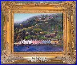 Scotland, Village by Sea, Scottish Island Skye 23.5x27.5, Original Oil Painting