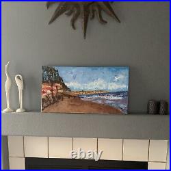 Seascape Beach Oil Painting Original, Abstract Wall Art, Canvas Oil Painting