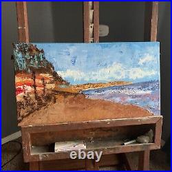 Seascape Beach Oil Painting Original, Abstract Wall Art, Canvas Oil Painting