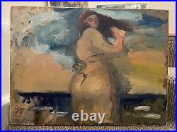 Seascape Picasso Figure Woman Cubist Modern Oil Painting Large Canvas 18x24