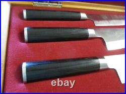 Shun Knife Set With Box Vg 0165n 0165d 0240y Knives 3 Used